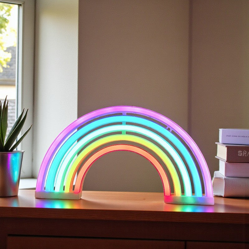 Niedliches LED-Regenbogen-Neonschild für Wand- und Tischdekoration