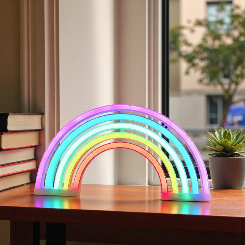 Niedliches LED-Regenbogen-Neonschild für Wand- und Tischdekoration