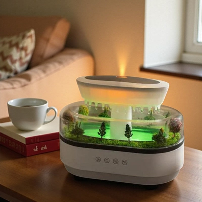 Regenwolken - Aromadiffuser mit LED Nachtlicht mehrfarbig