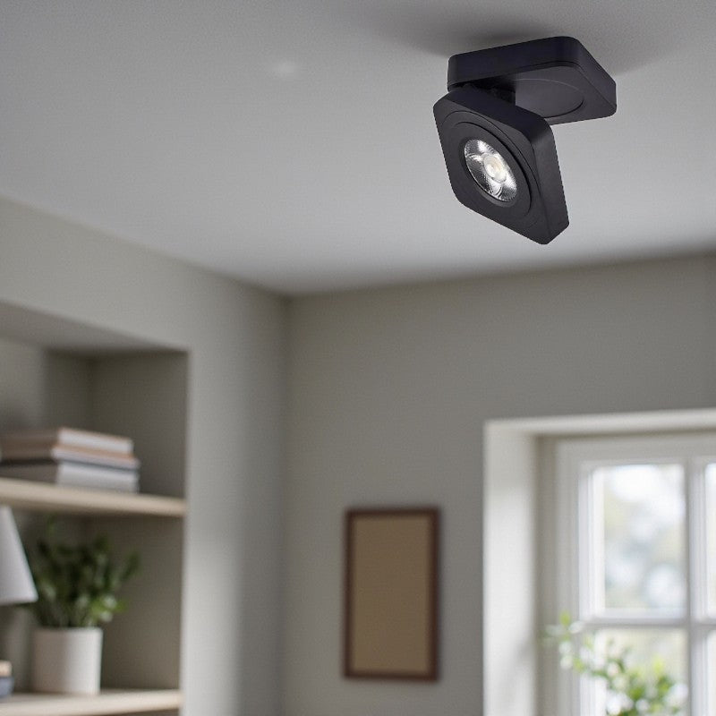 Verstellbare quadratische LED-Deckenspots für flexible und moderne Wohnraumbeleuchtung