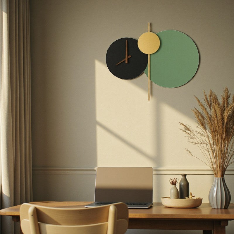 Kitchix - Moderne Wanduhr Lampe abstrakt mit LED