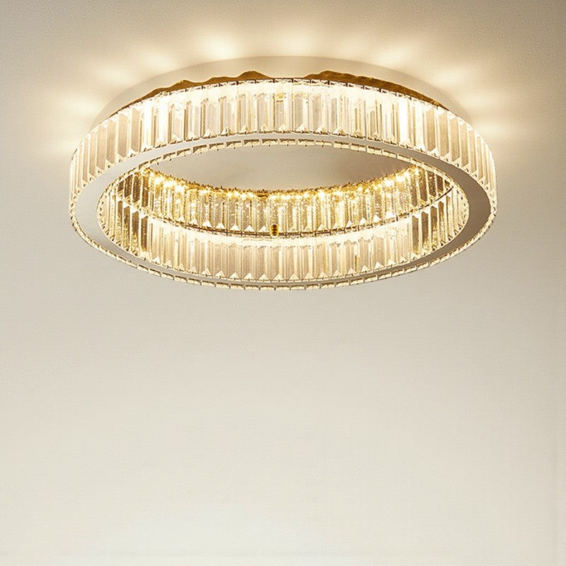 Halona - Runde Kristall LED-Deckenleuchte für Wohnzimmer &