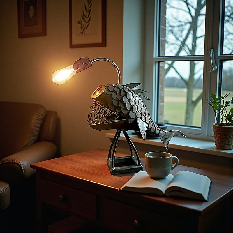 Retro Fisch Tischlampe für einzigartiges Design und Akzentbeleuchtung