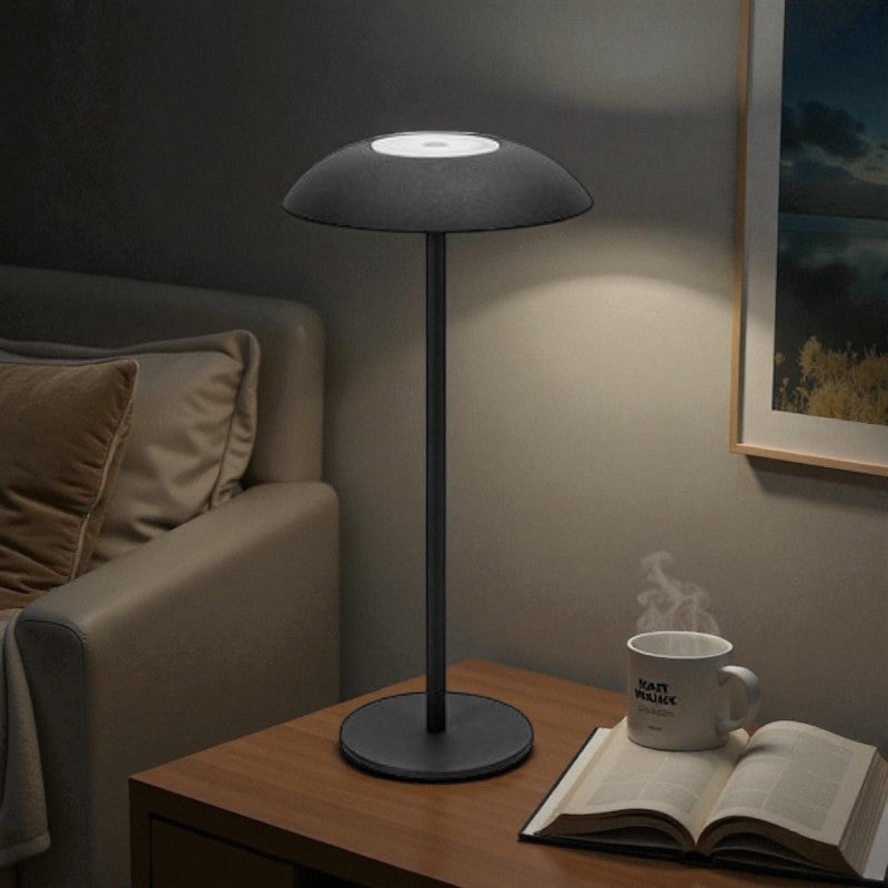 Kabellose LED-Tischleuchte mit Touch-Steuerung und rundem Design für einfache Bedienung