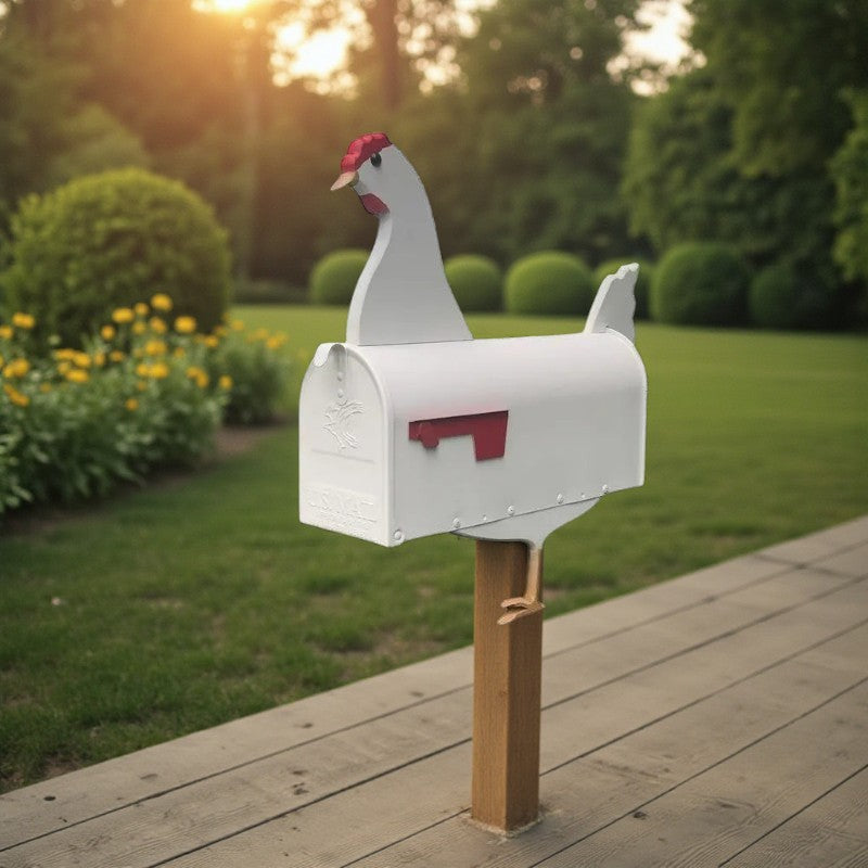 Gartenbriefkasten mit handbemaltem Tierdesign