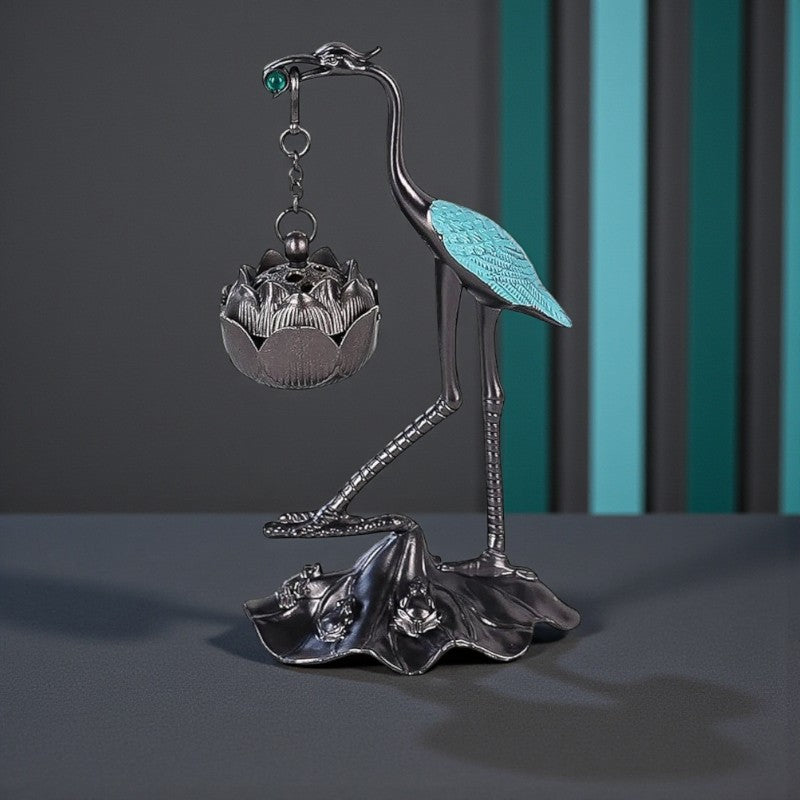 Lotus - Kranich Räucherstäbchenhalter