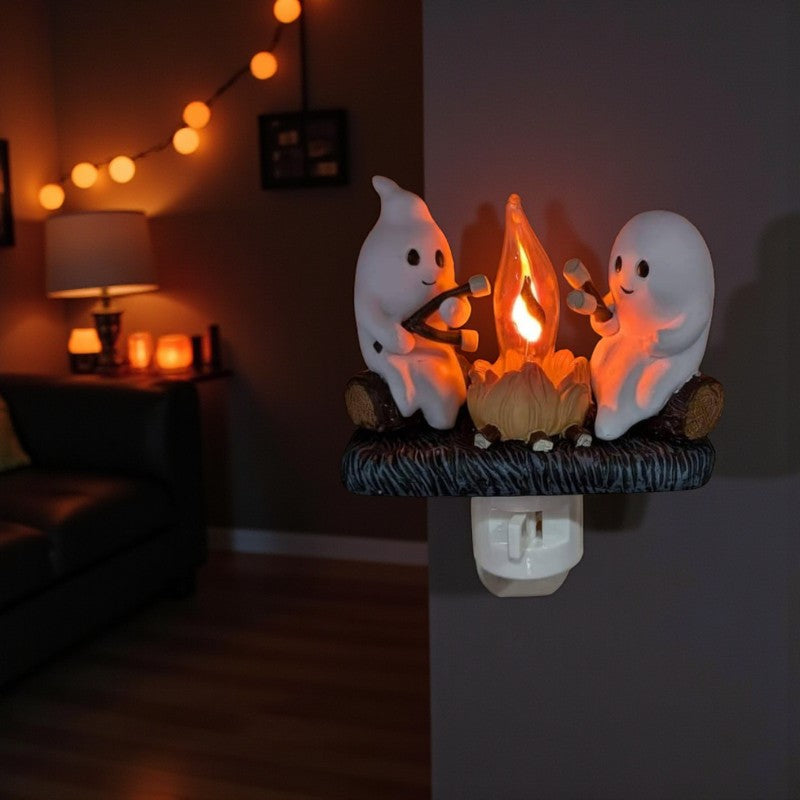 Geister Wandleuchte mit flackerndem LED-Lichteffekt