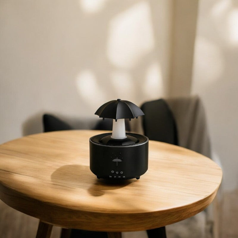 Drehbarer Regenschirm-Luftbefeuchter mit Nachtlicht Regentropfen-Effekt