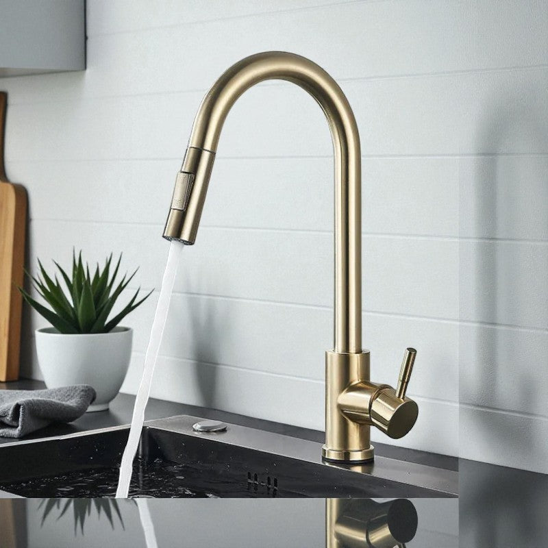 Drehbarer Wasserhahn mit verstellbarem Griff für vielseitige Nutzung in Küche und Bad