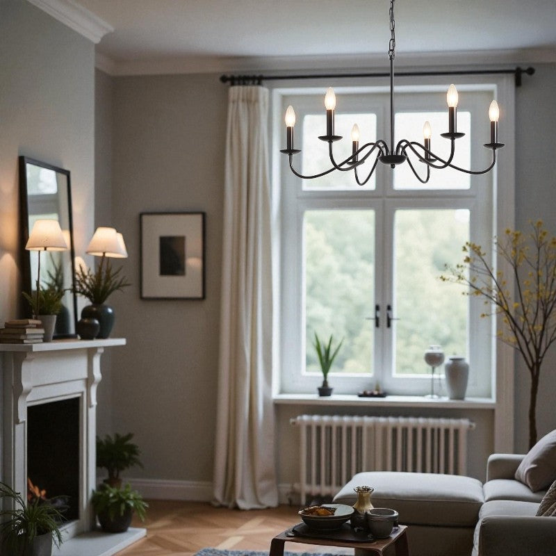 Kronleuchter Deckenlampe mit gebogenem Kerzenhalter Design