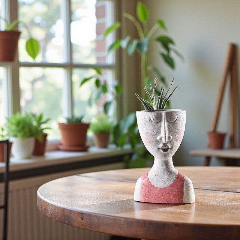 Handgefertigter skulpturaler Harfen Pflanztopf