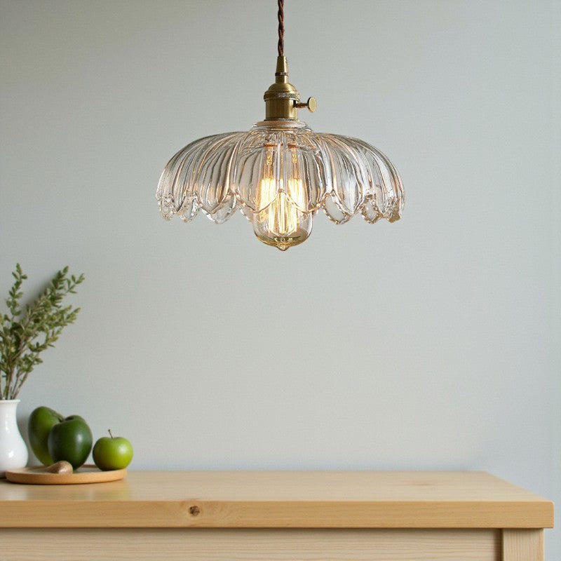 Vintage-Glas-Pendelleuchte für romantische Atmosphäre