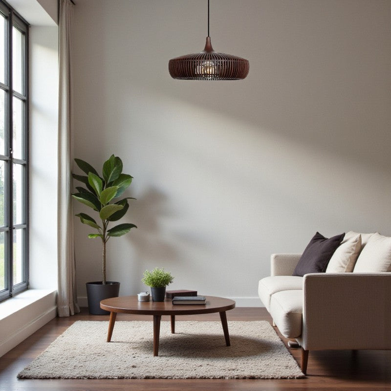 Holz-Pendelleuchte für eine warme und friedliche Atmosphäre