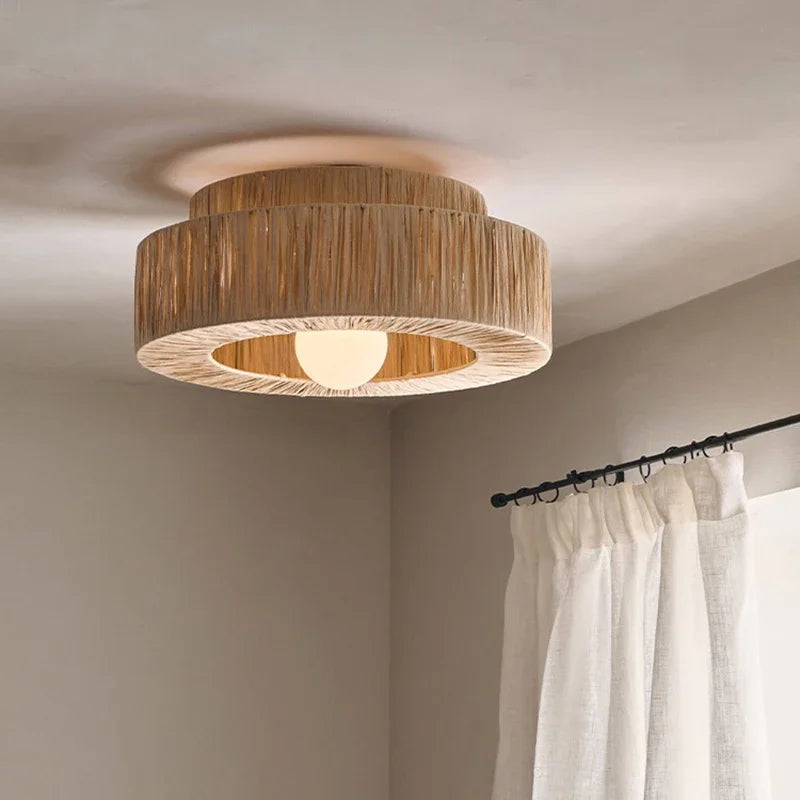 Stella - Rattan-Pendelleuchte E27 im japanischen
