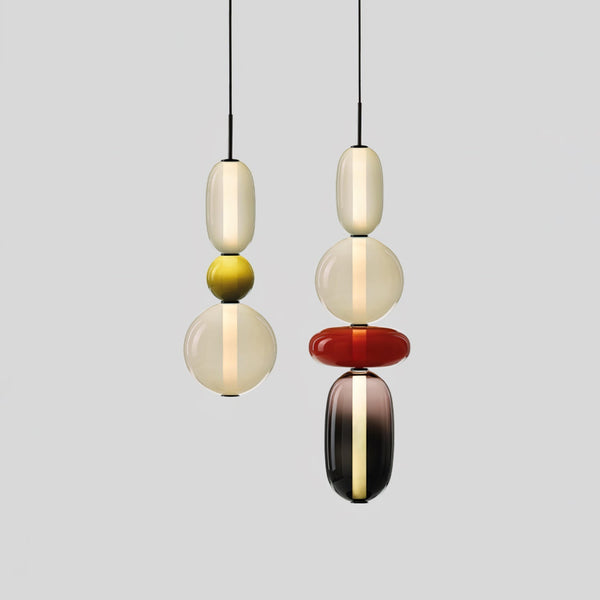 Solara - Glaspendelleuchte für Flur mit farbigem Glas
