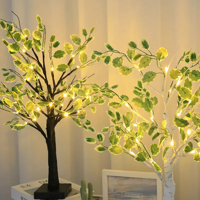 Tabla - LED-Weihnachtsbaumbeleuchtung mit grünen Blättern