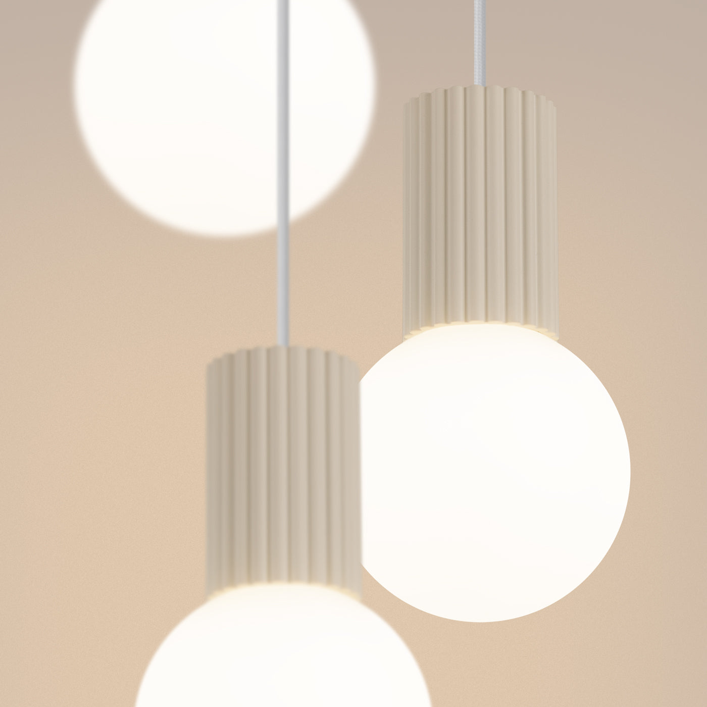 Claria - Pendelleuchte, 3-flammig, beige mit mattierten
