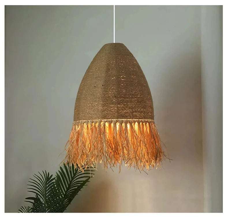 Handgewebte - Rattan Pendelleuchte natur