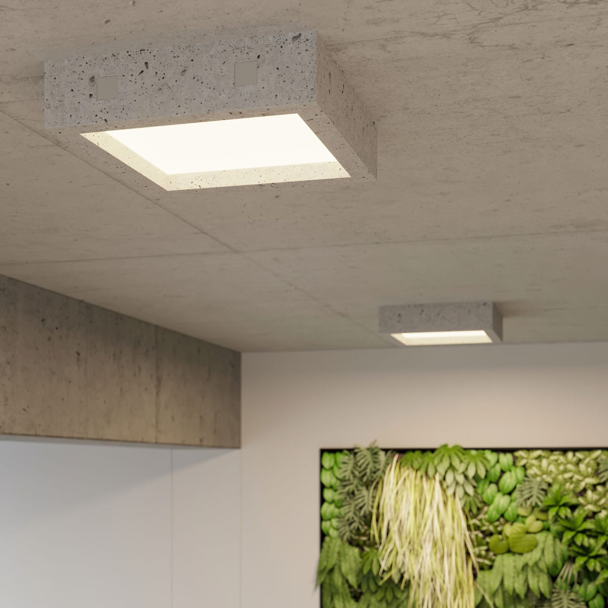 Quadratische - Deckenleuchte aus Beton