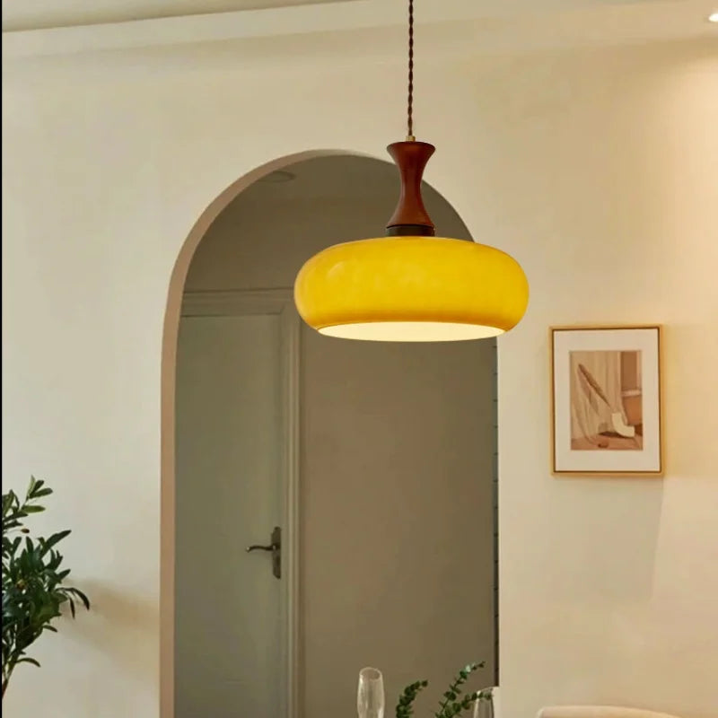 Plafona - Vintage-Pendelleuchte aus bernsteinfarbenem Glas