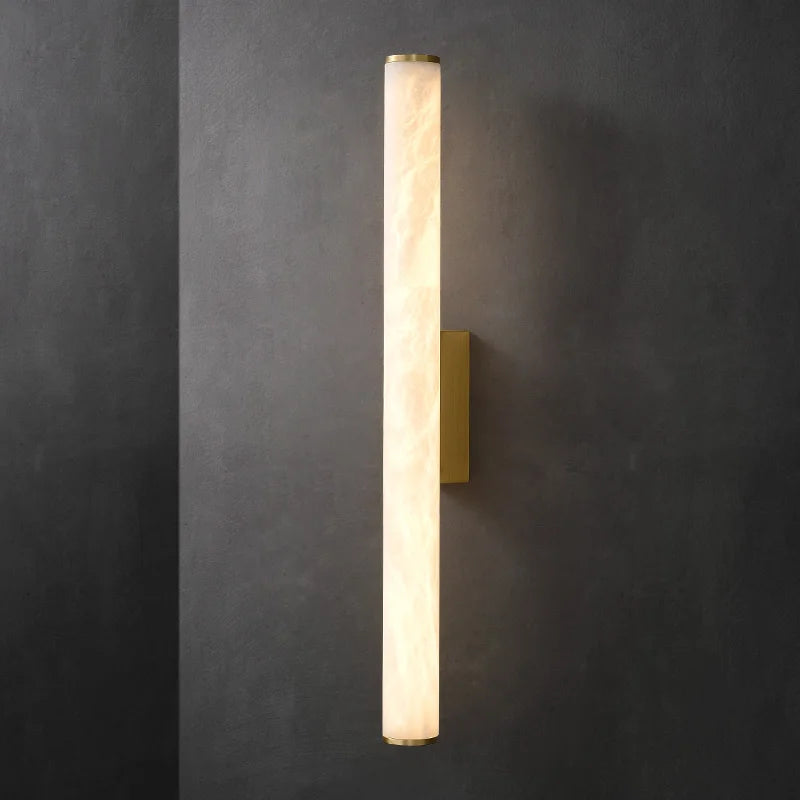 Minimalistische - Wandleuchte aus Kupfer und Marmor