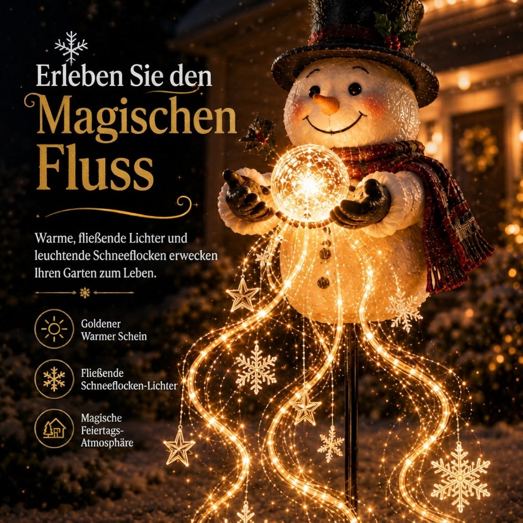 SnowCascade - Solar-Schneemann-Gartenleuchte mit Kaskadeneffekt