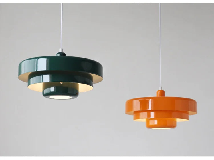 Stella - Retro-Hängeleuchte aus Metall, orange