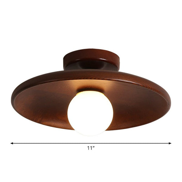 Flache - Deckenleuchte in Schalenform aus Holz