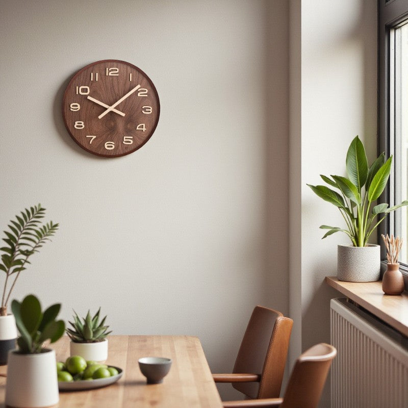 Silent Batterie-Wanduhr für elegante Räume und moderne Interieurs