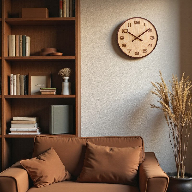 Silent Batterie-Wanduhr für elegante Räume und moderne Interieurs