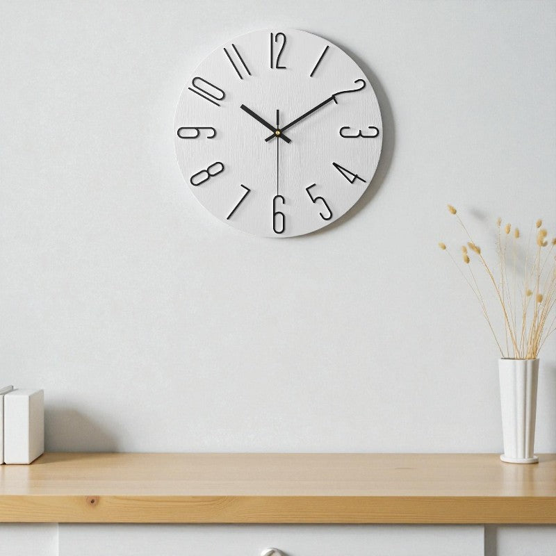 Rahmenlose Wanduhr aus Holz für moderne und geräuschlose Einrichtung