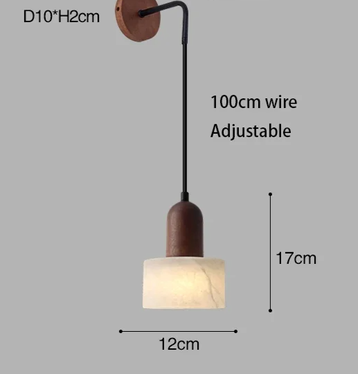 Marmor - Pendelleuchte E27 aus weißem Jade-Stein mit LED