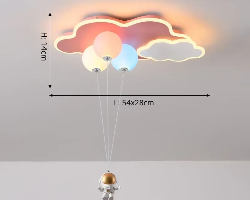 Astronaut - Kinderzimmer-Hängeleuchte Astronaut & Wolke