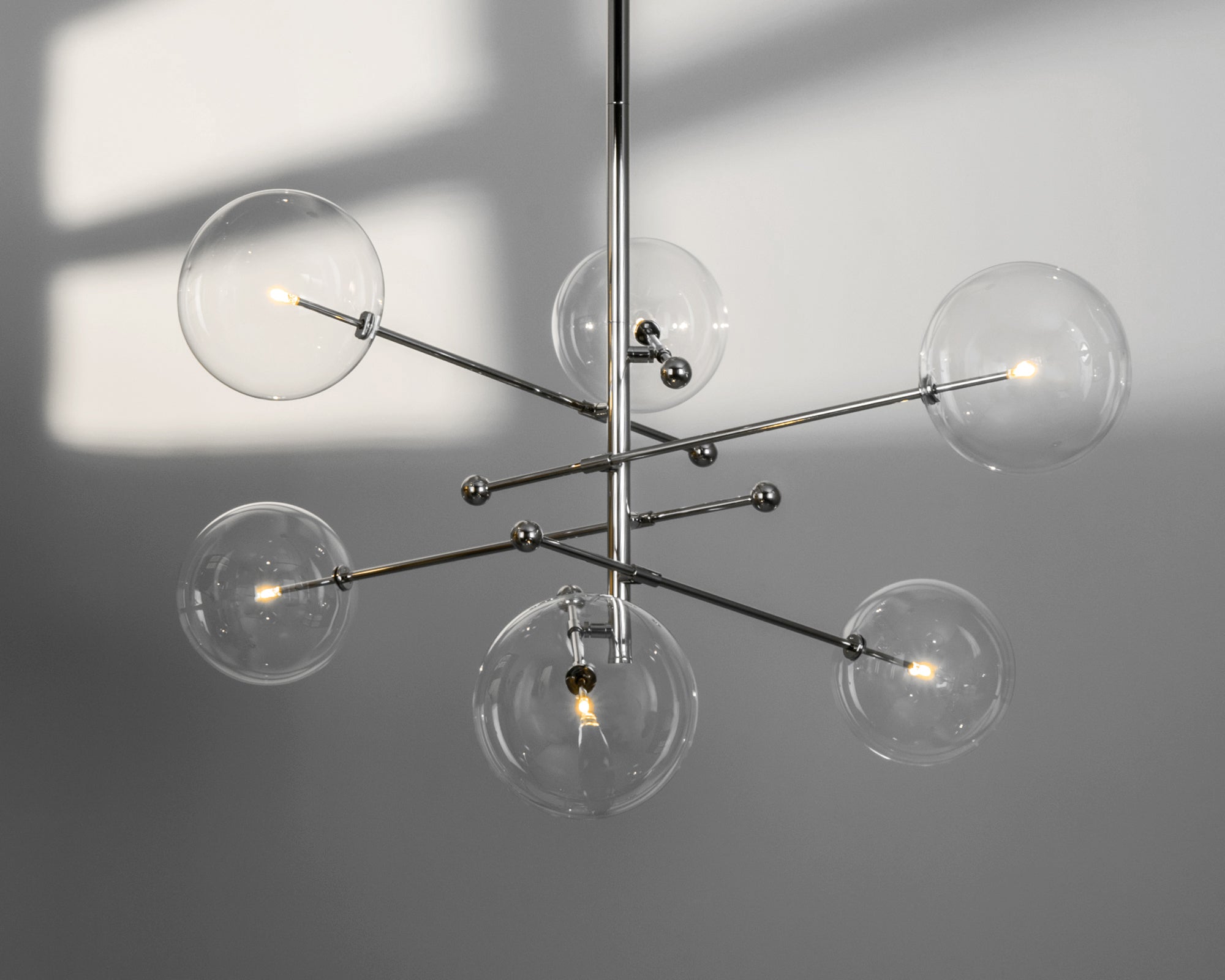 Claria - Designer-Kronleuchter mit 6 Armen, Metall/Glas
