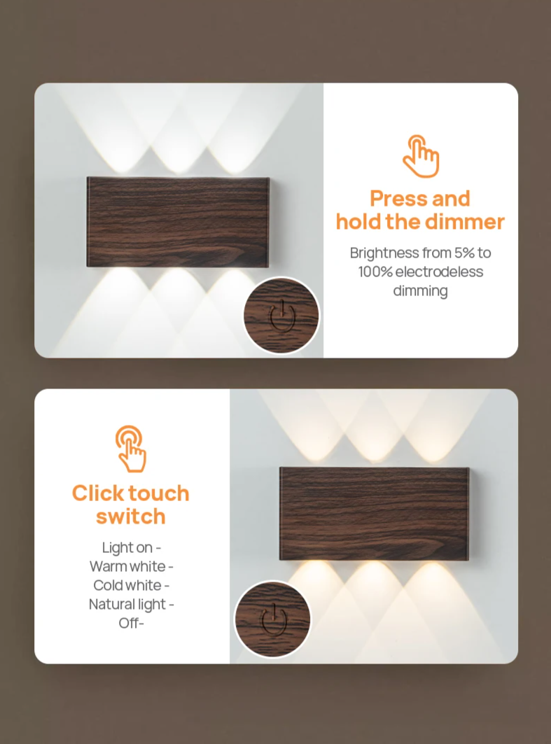 Lumera - Kabellose LED-Wandleuchte mit 4000-mAh-Akku und
