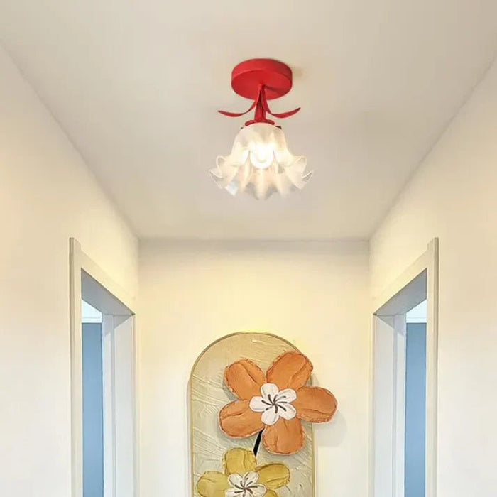 Claria - Tiffany-Deckenleuchte mit kleinen Glasblumen