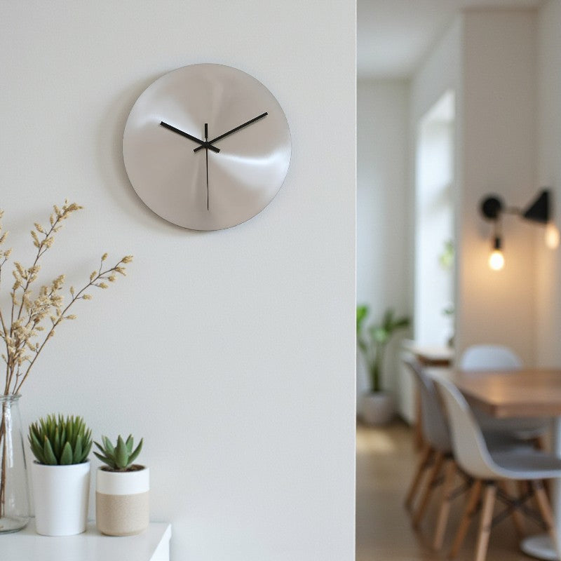 Runde Wanduhr mit klassischem Analog-Design für elegante Interieurs