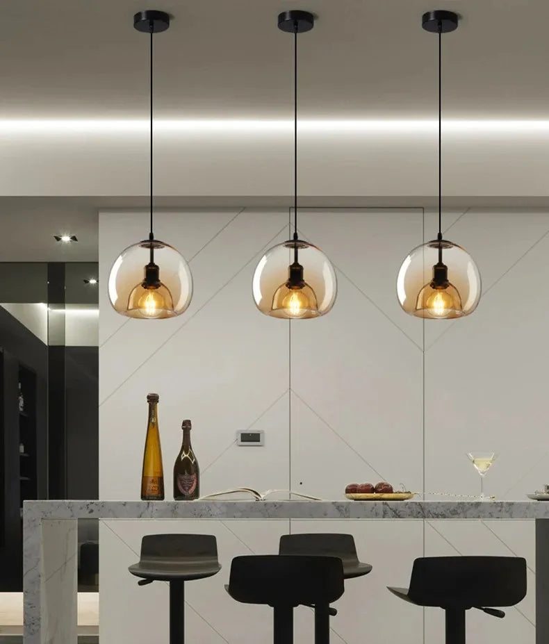 Solara - Pendelleuchte aus Glas, E27-Fassung,