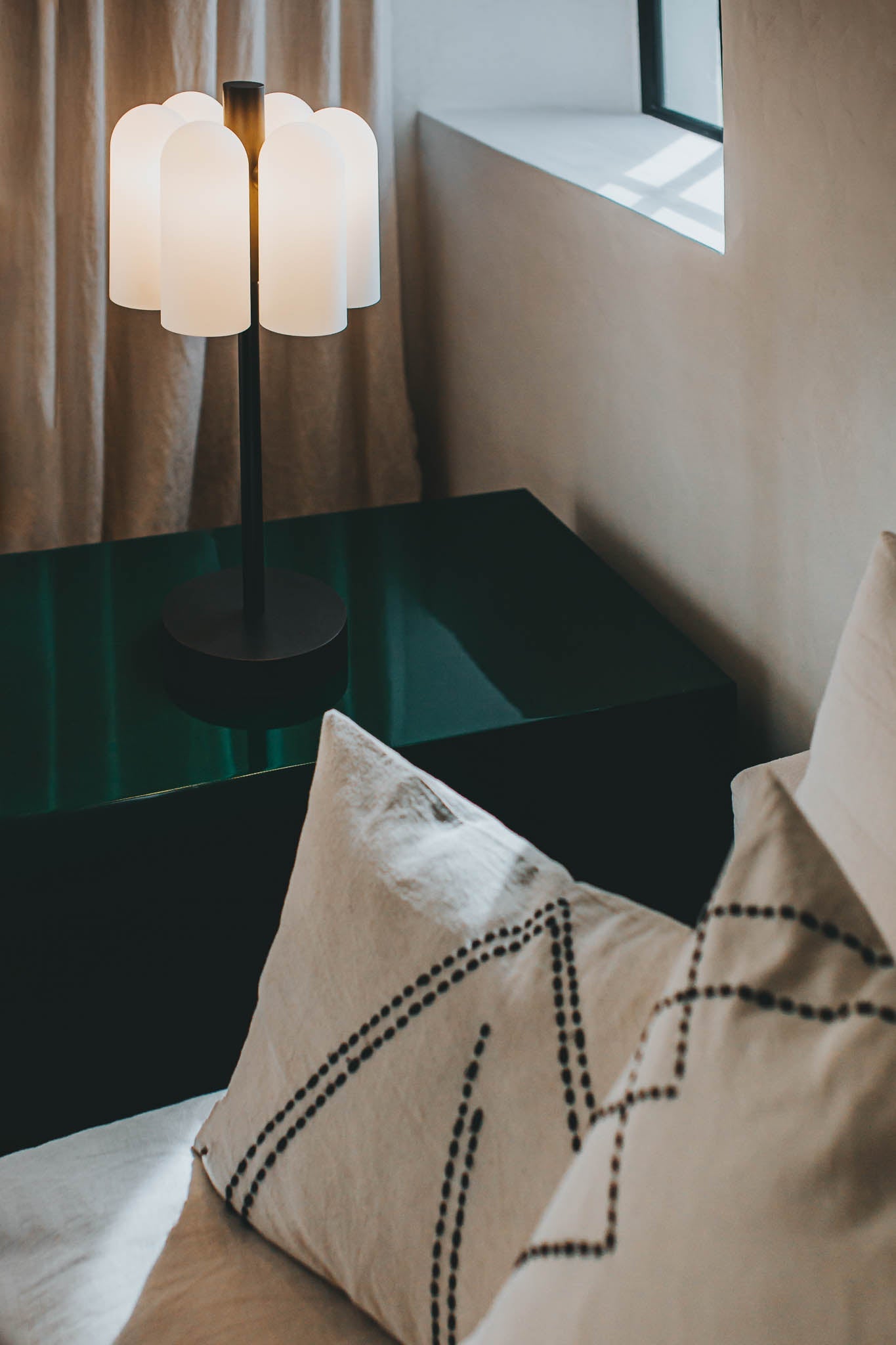 Metall/Glas - Designer-Tischleuchte, Metall/Glas