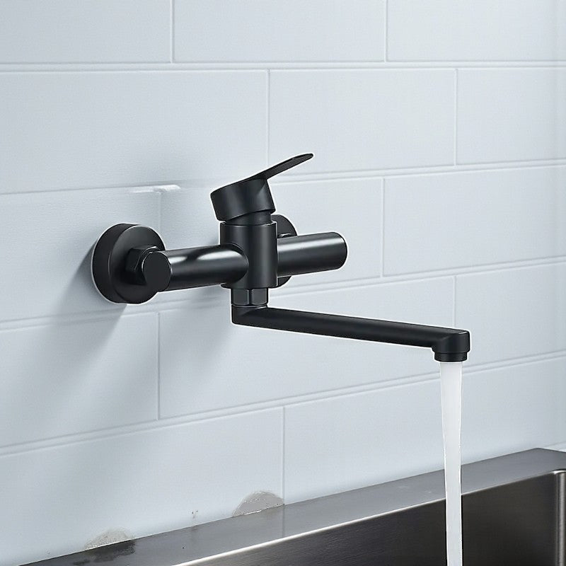 Wandmontierter 360°-Schwenkhahn mit zwei Griffen für präzise Wassersteuerung