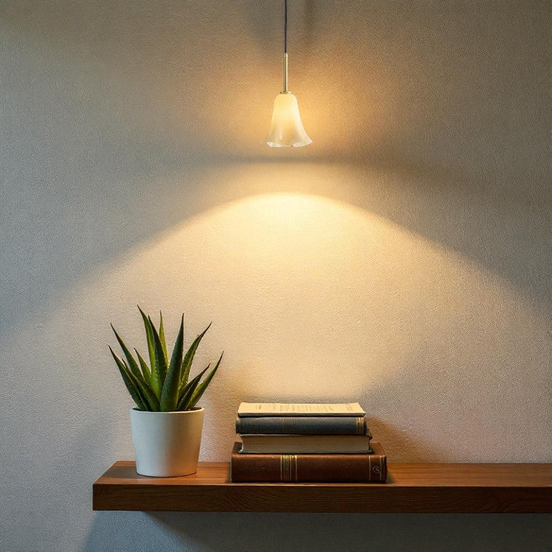 Deckenlampe mit langem Ständer und Blumen Design