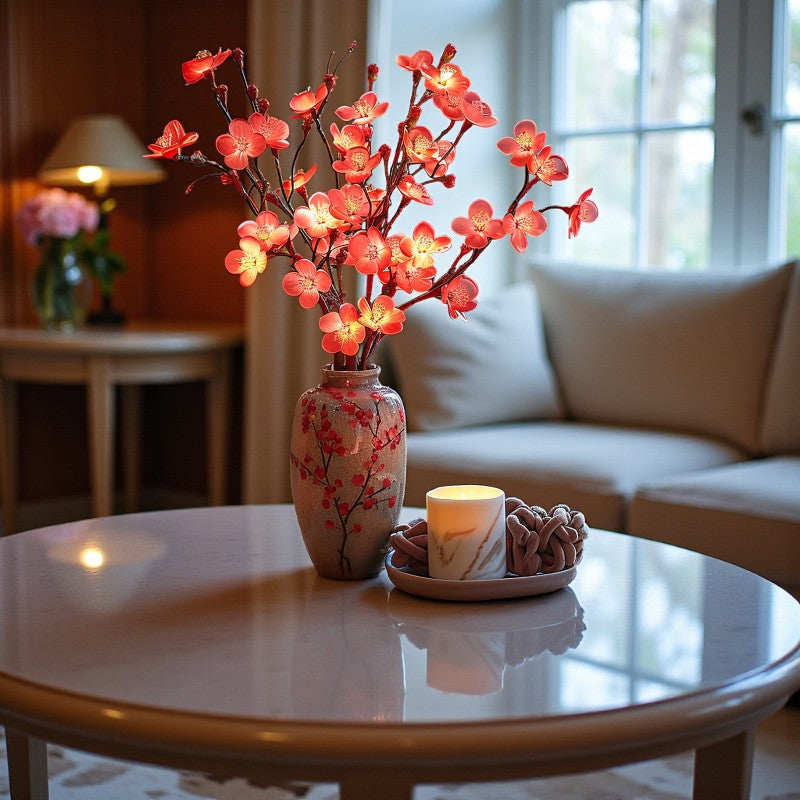 LED-Lampe mit Olivenzweig-Design und sanftem, warmem Licht