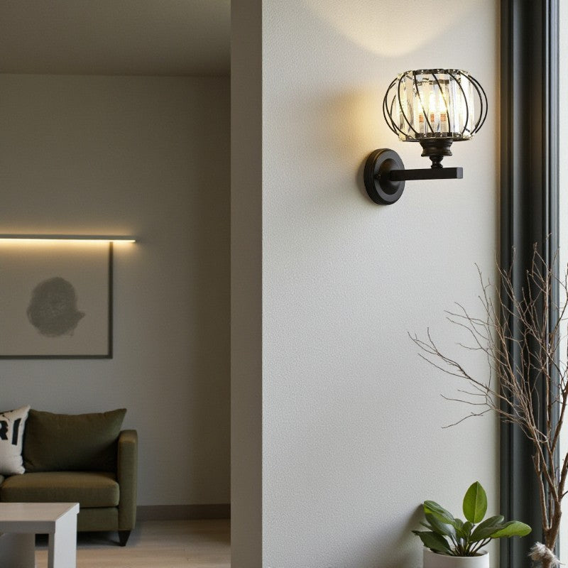 LED Wandleuchte mit stilvollem Käfig-Design für Wohnräume