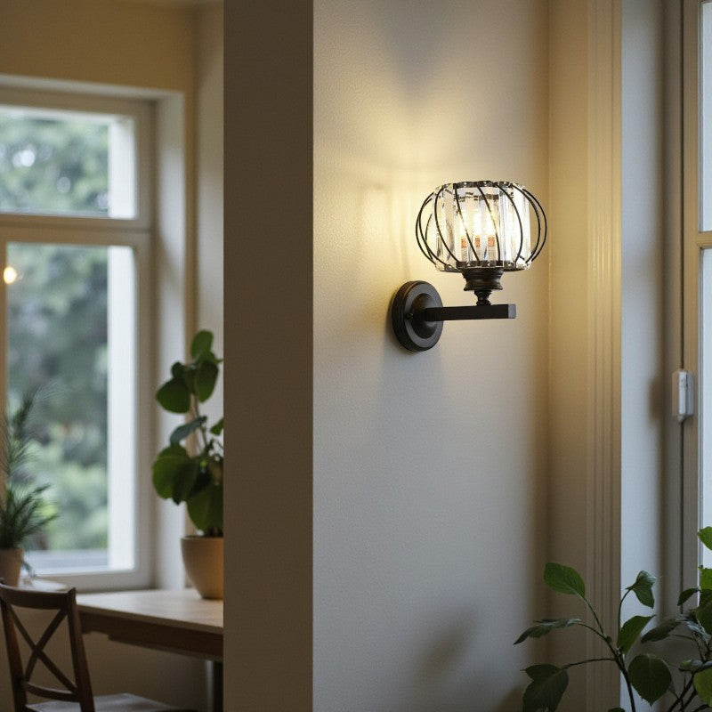 LED Wandleuchte mit stilvollem Käfig-Design für Wohnräume
