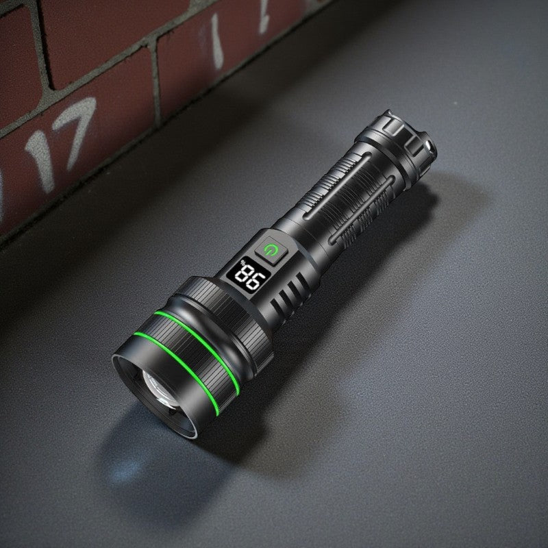 LED-Taschenlampe mit eingebauter Batterie und USB-wiederaufladbarem Design