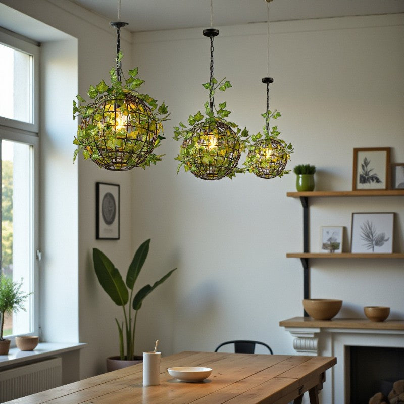 Rustikale kugelförmige Pendelleuchte Art-Deco-inspirierte dekorative Beleuchtung