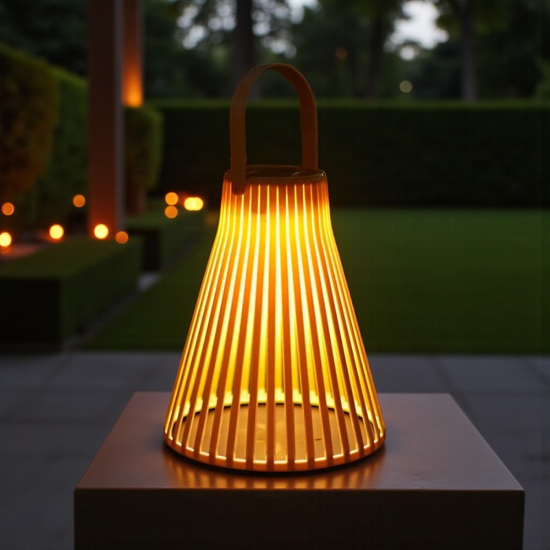 Solar-LED-Hängeleuchte mit Käfig und Griff