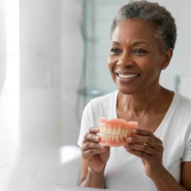 DentaSnap – Herausnehmbares Zahnprothesen-Set mit thermisch anpassbarem material