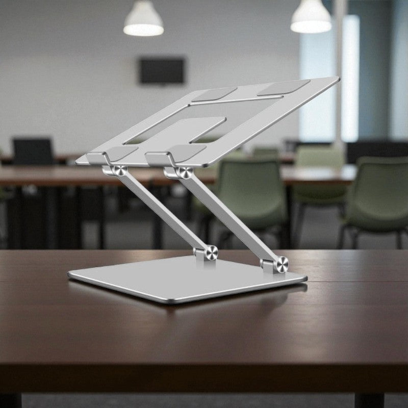 Verstellbarer Laptop-Ständer mit stabiler Basis für komfortables Arbeiten