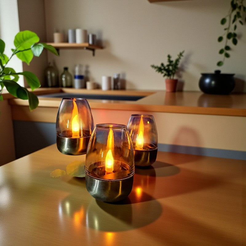 Art Deco Solar-LED-Außenlampe Wasserdicht Beleuchtung inspiriert vom Weinglas